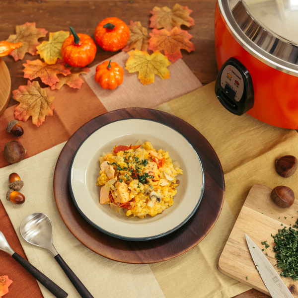 Salmon and Pumpkin Milk Risotto